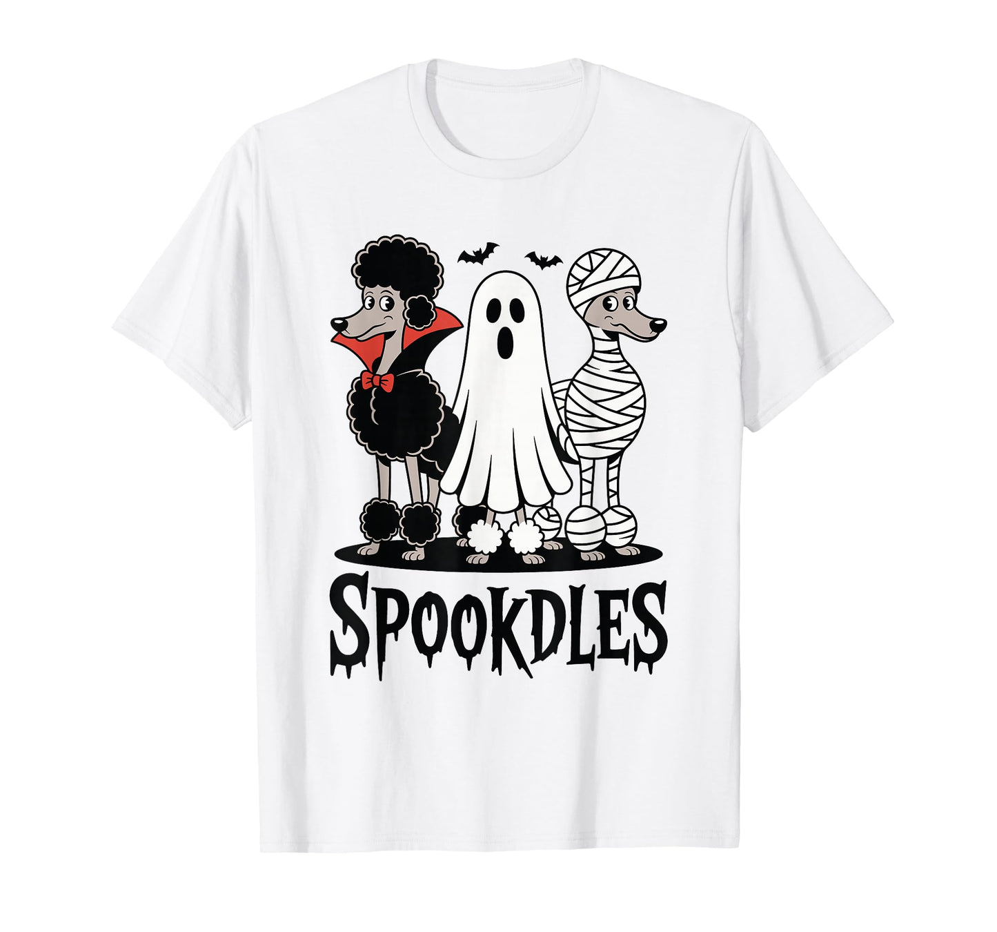 Spookdles Funny Halloween Poodle Costume Pun Dog Lover T-Shirt