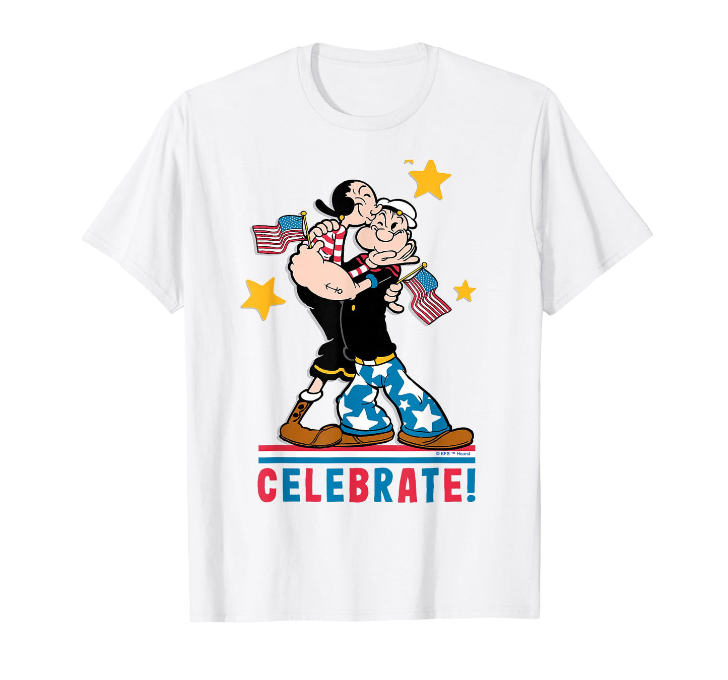 4th of July Popeye and Olive OYL Patriotic His and Hers T-Shirt