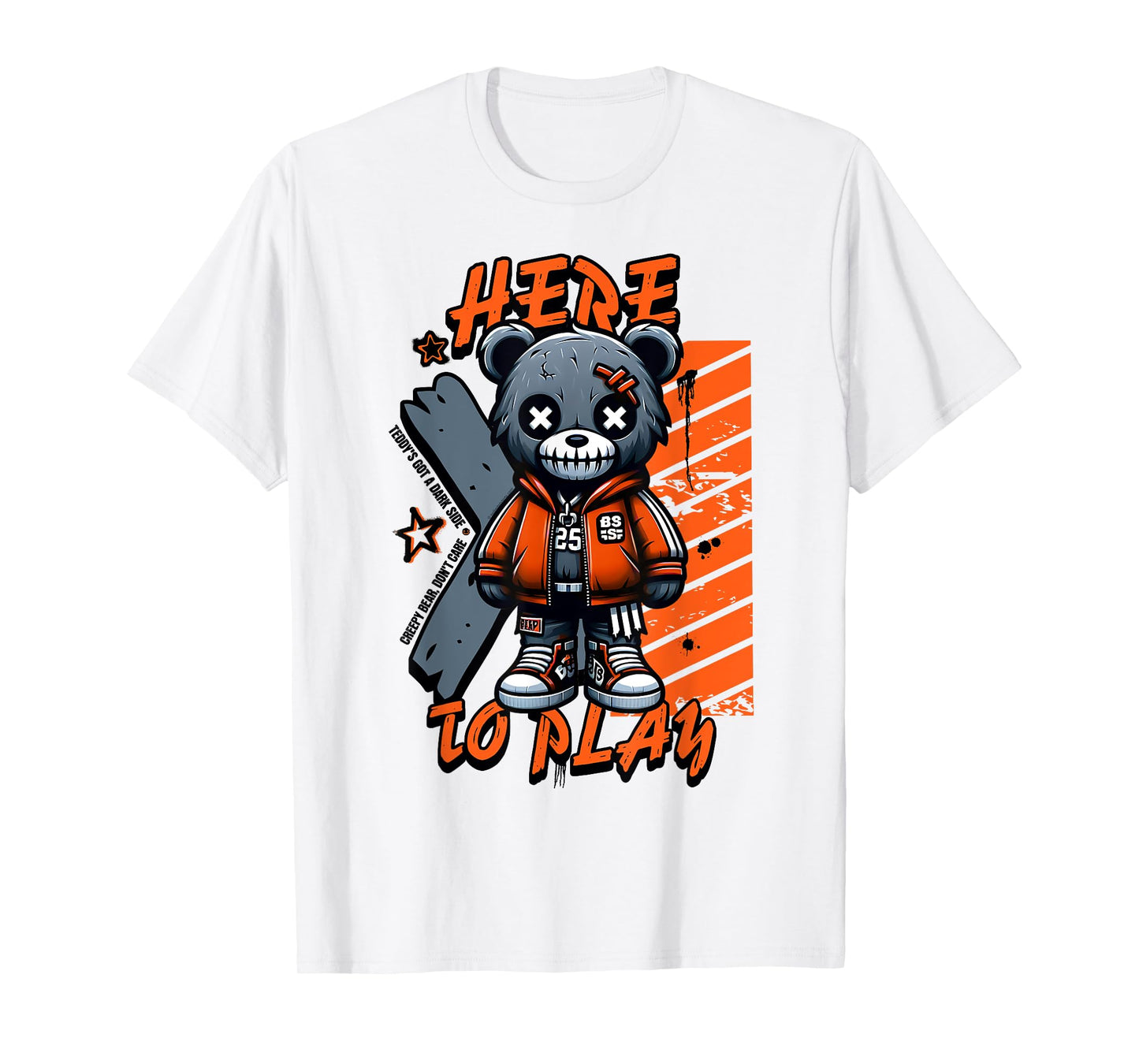 Scary Cute Teddy Bear Here to Play Pastel Goth Style Creepy T-Shirt