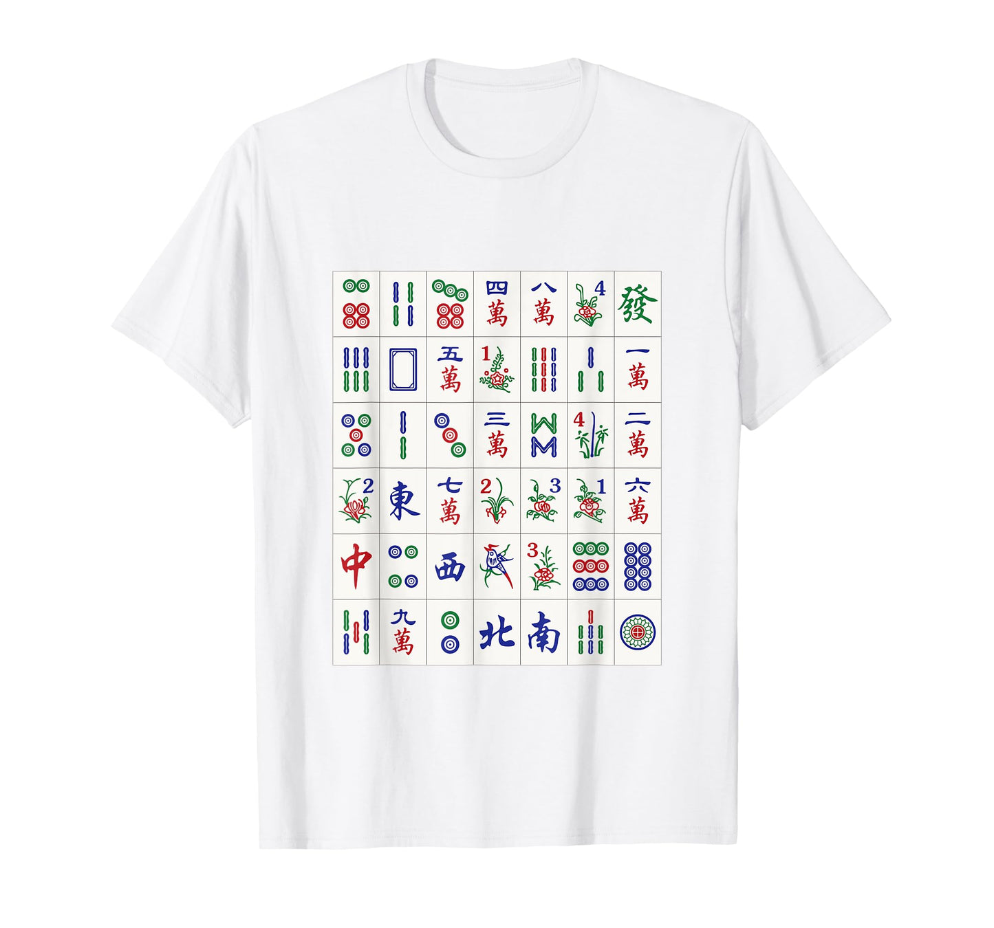 Random Assorted Mahjong Game Tiles in a Flat Wall Pile T-Shirt