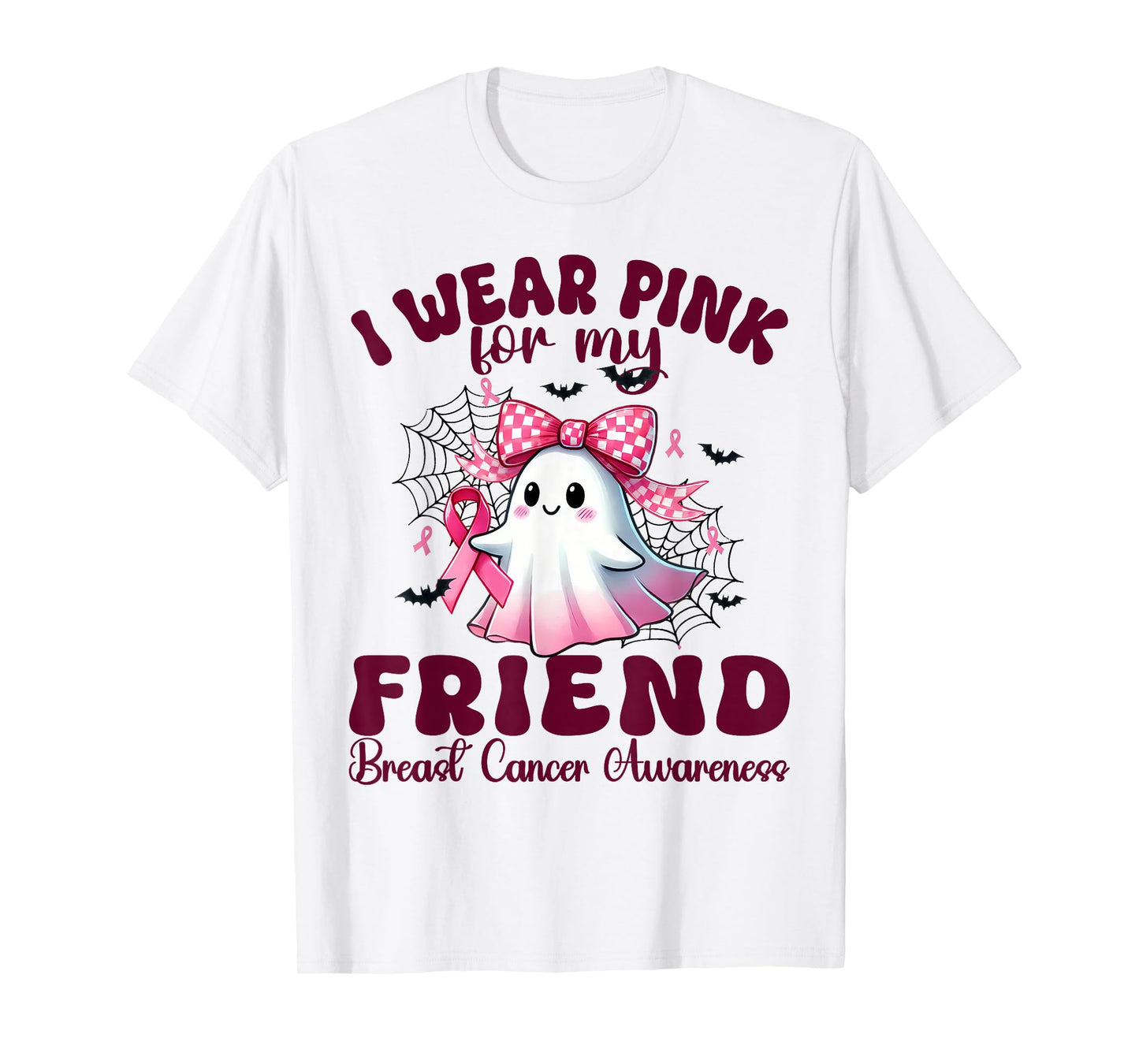 I Wear Pink for my Friend Breast Cancer Awareness halloween T-Shirt