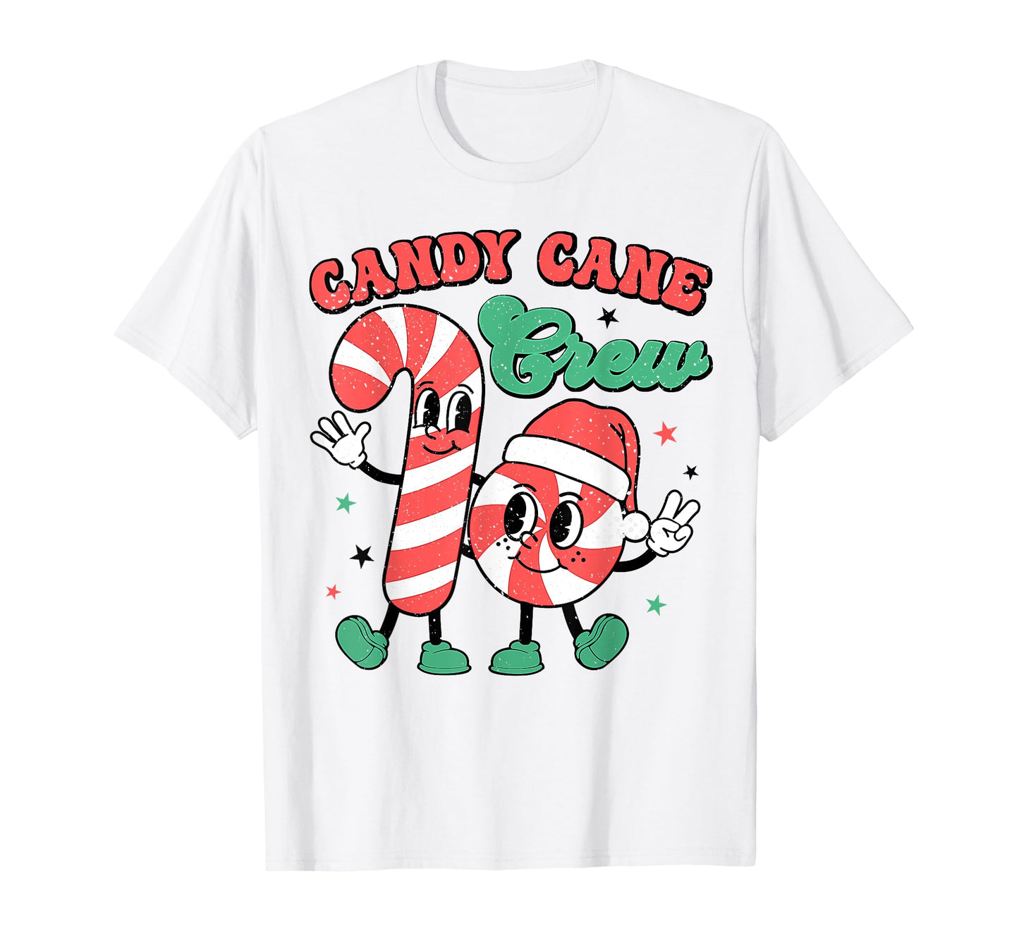 Candy Cane Crew Funny Candy Santa Retro Christmas T-Shirt