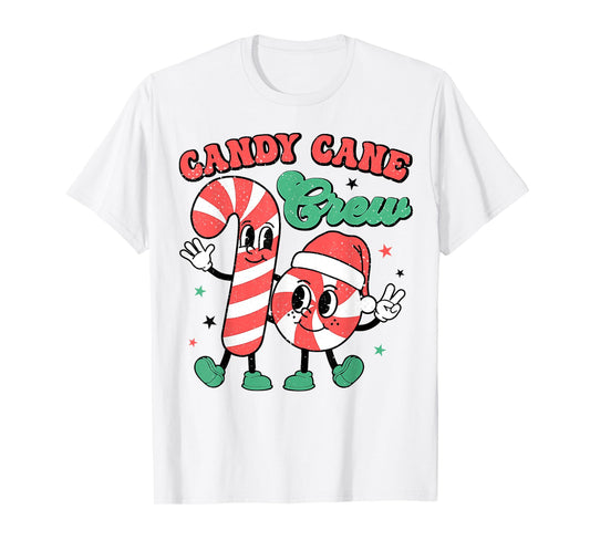 Candy Cane Crew Funny Candy Santa Retro Christmas T-Shirt