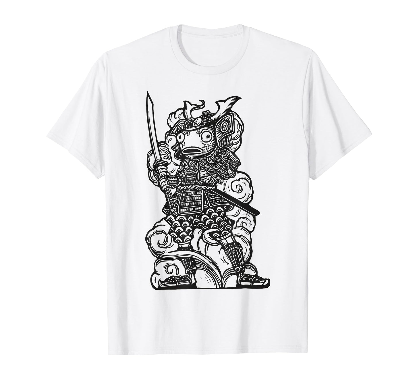Fortnite Samurai Fishstick Black & White Print T-Shirt