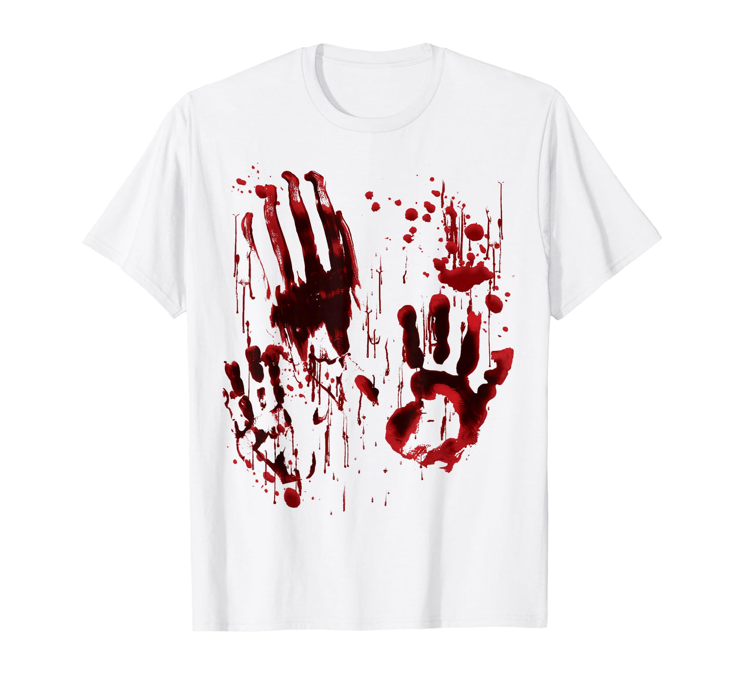 Blood Splatter Blood Stained Bloody Hand Print Zombie Horror T-Shirt