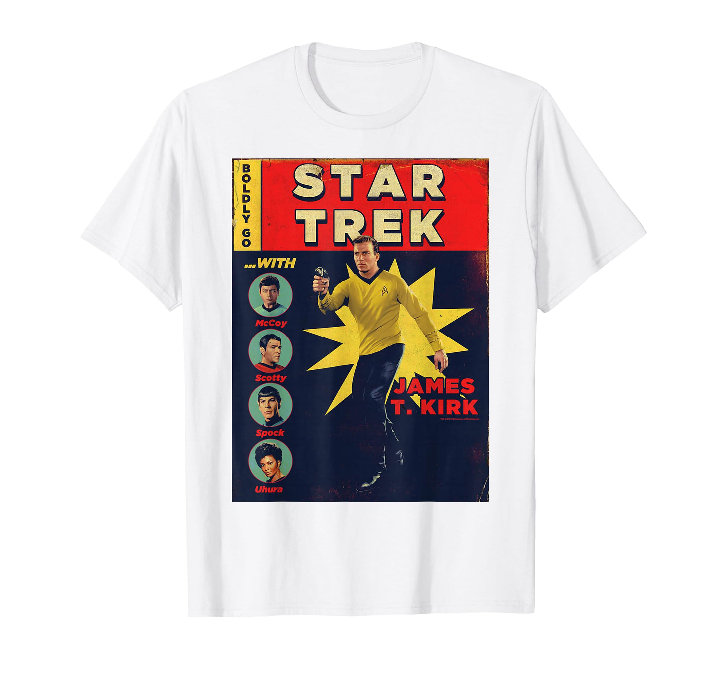 Star Trek Original Series James Kirk Comic T-Shirt