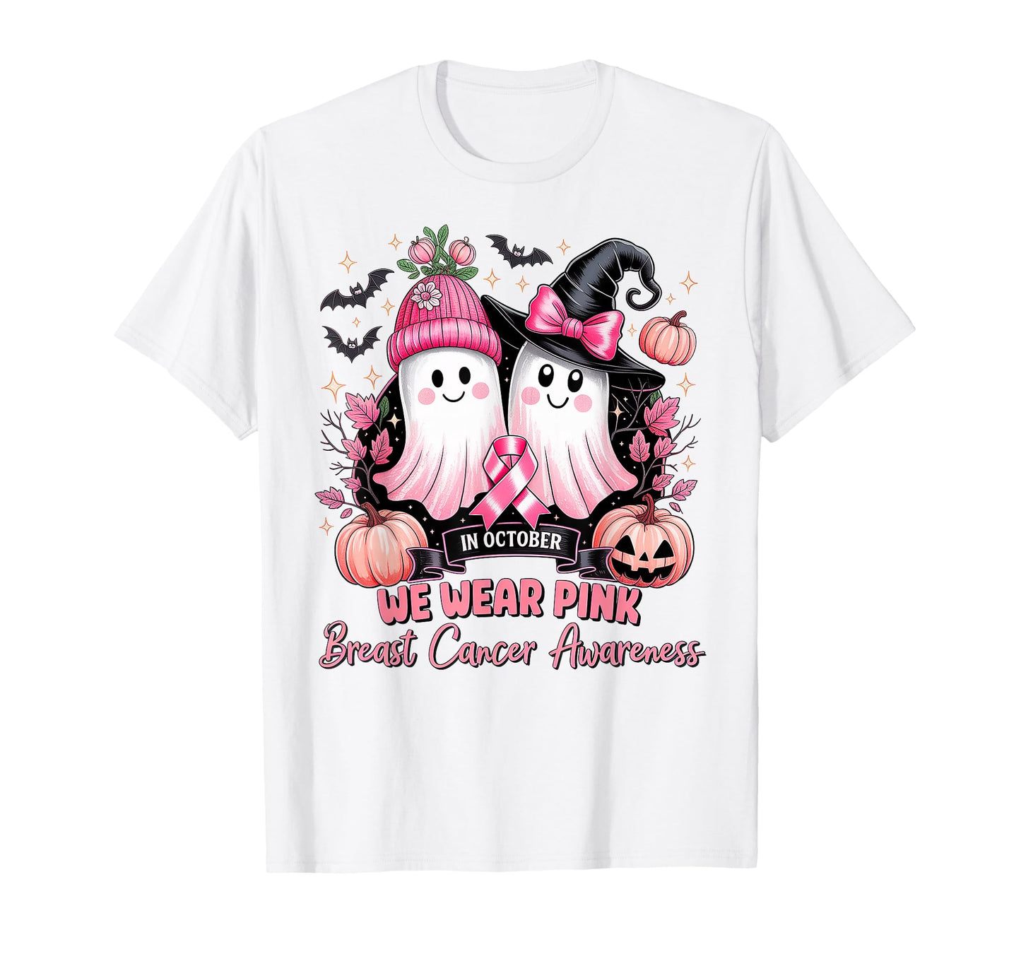 in October We Wear Pink Breast Cancer Awareness T-Shirt