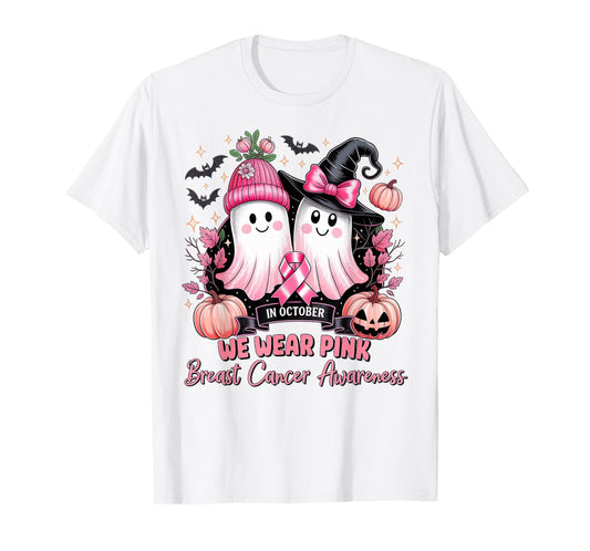 in October We Wear Pink Breast Cancer Awareness T-Shirt