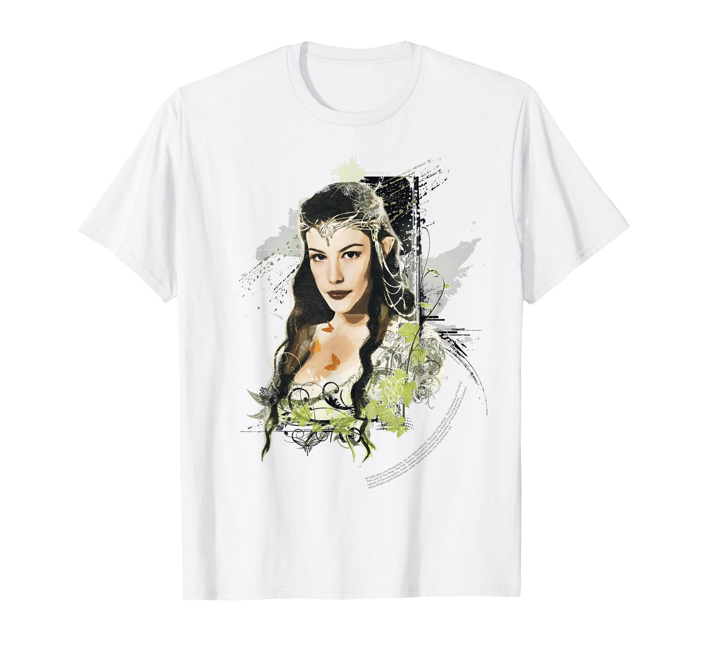 The Lord Of The Rings Arwen Paint Splatter Portrait T-Shirt