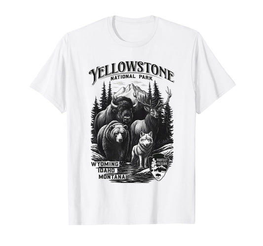 Wyoming Idaho Montana Classic Yellowstone National Park T-Shirt