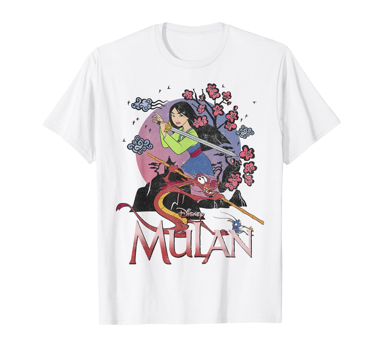 Disney Mulan and Mushu Collage Portrait Logo T-Shirt Small