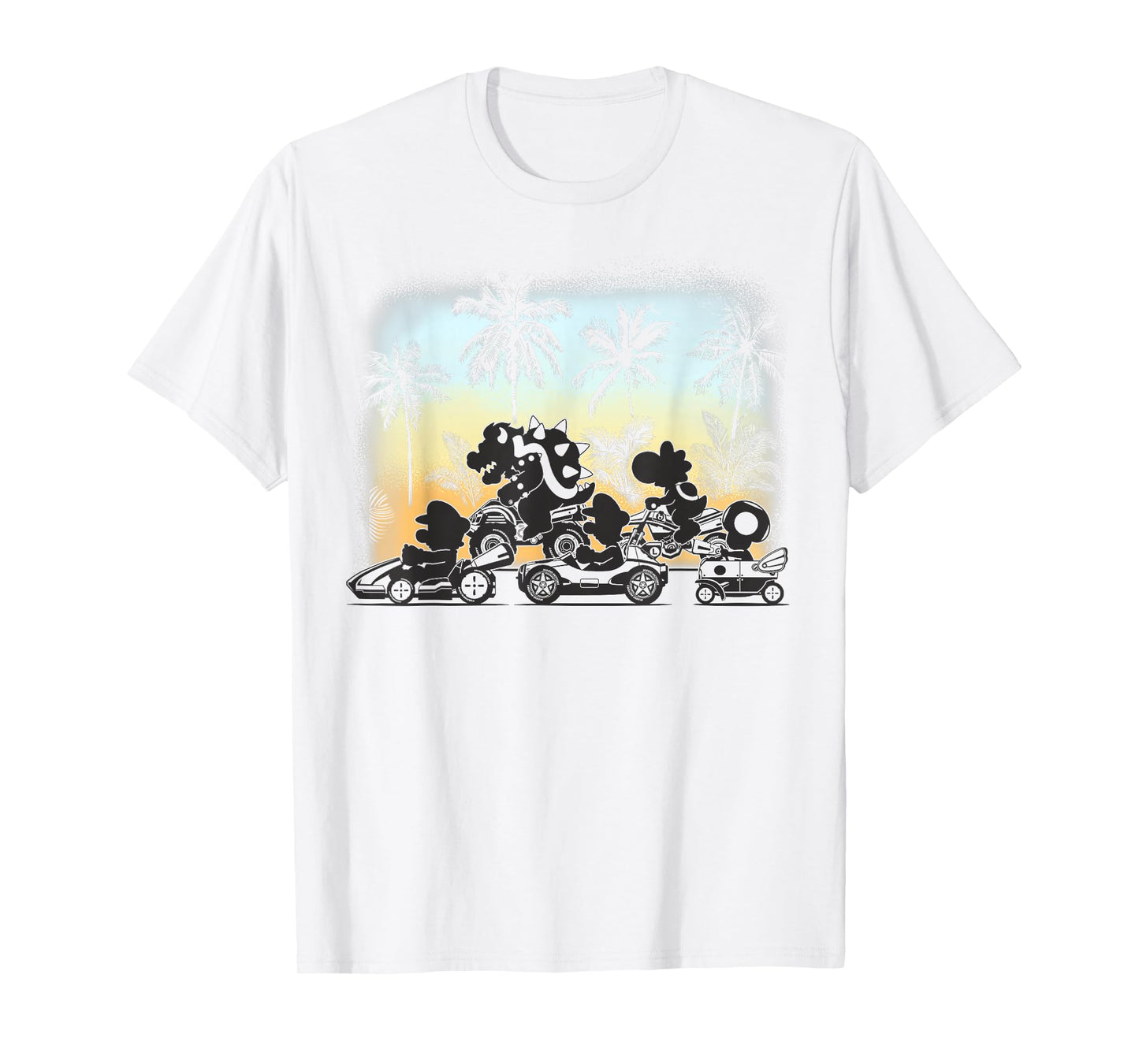 Mario Kart Tropical Silhouette Racers T-Shirt