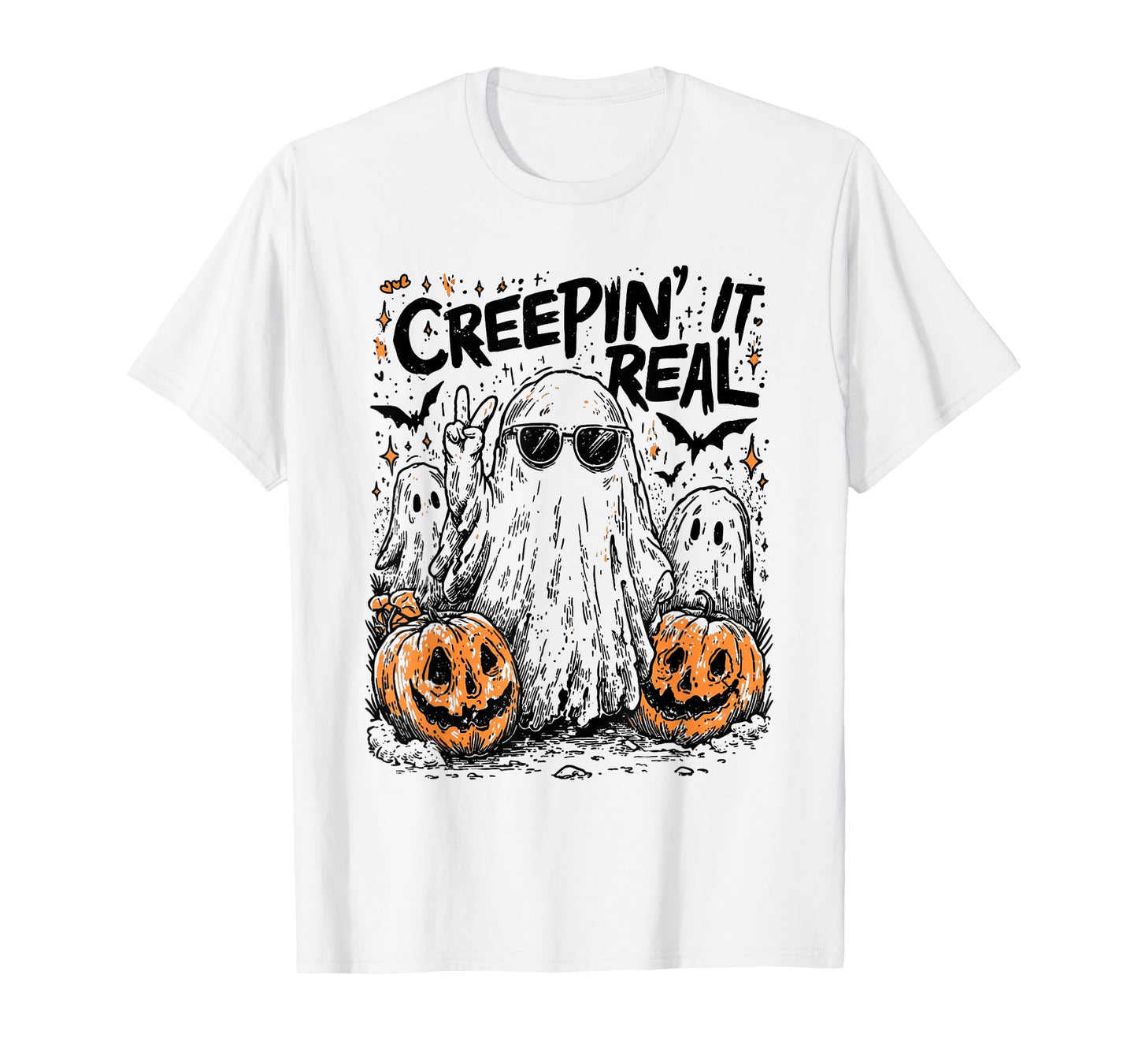 Creepin' It Real Shirt, Funny Ghost Halloween Retro Spooky T-Shirt