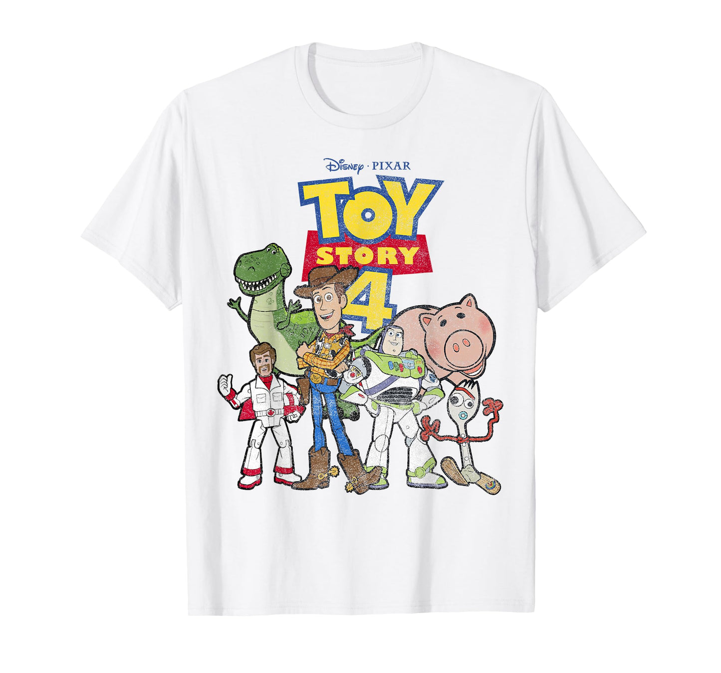 Disney Pixar Toy Story 4 Main Cast Movie Logo Poster T-Shirt