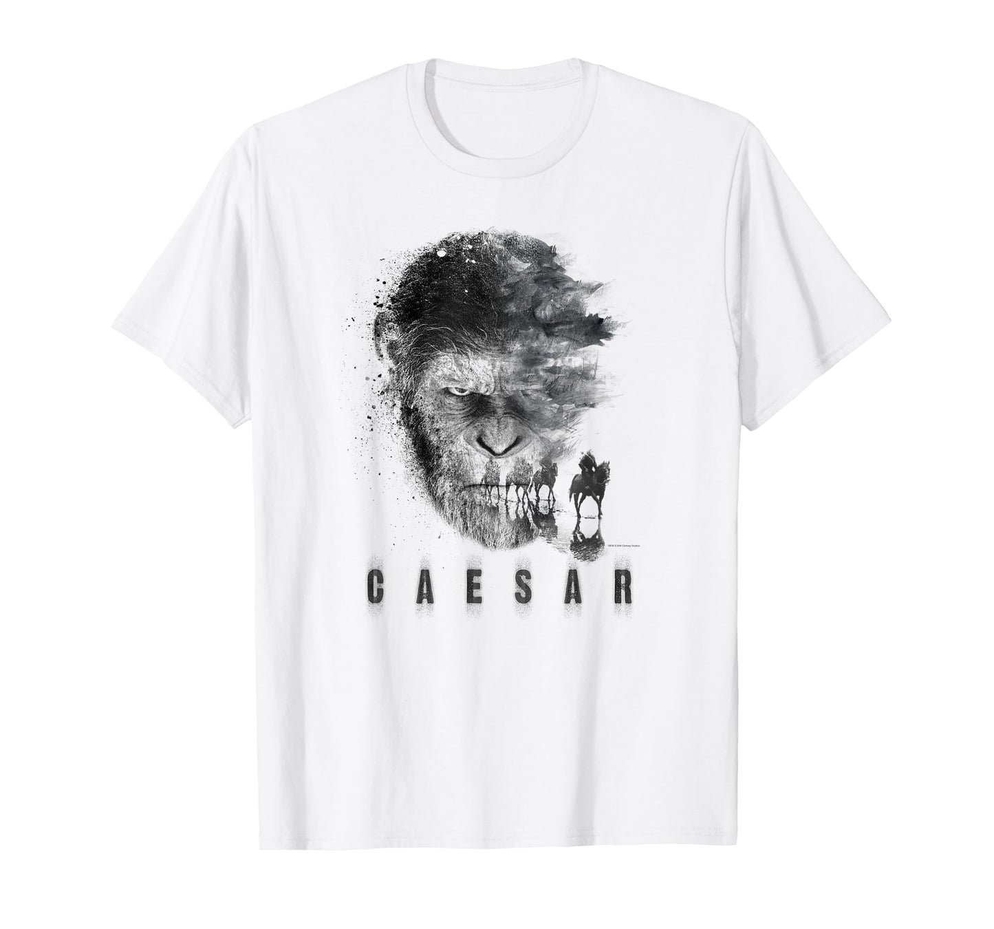 War for The Planet of The Apes Monochrome Caesar & Riders T-Shirt