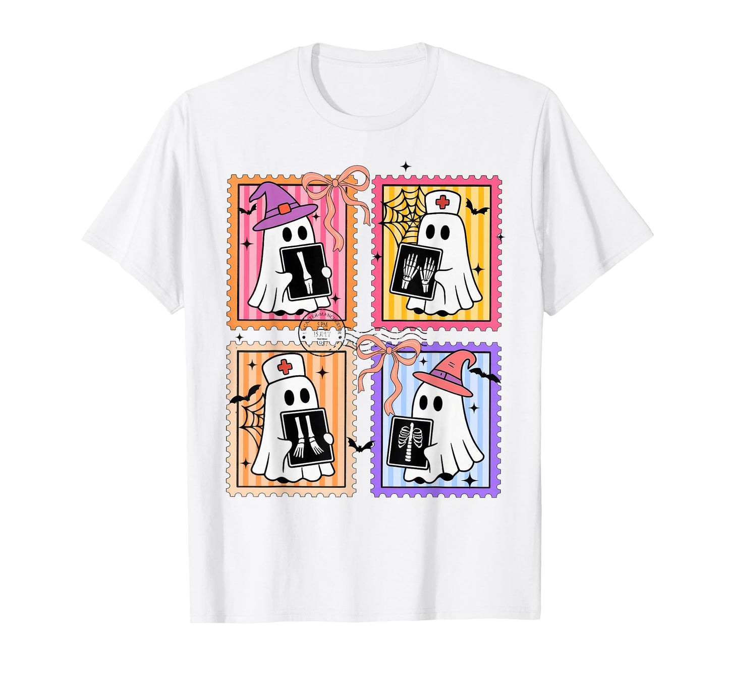 Halloween Radiology Technologist RAD Tech X-ray Ghost Stamp T-Shirt