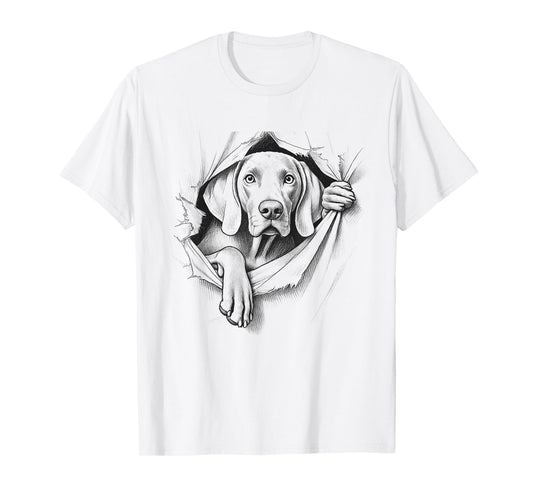 Funny Weimaraner Peeking Design For Dog Owner T-Shirt
