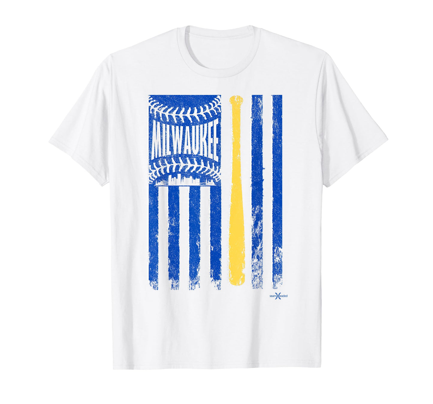 Classic Milwaukee Baseball Flag | Patriotic Baseball Women Kids Men T-Shirt