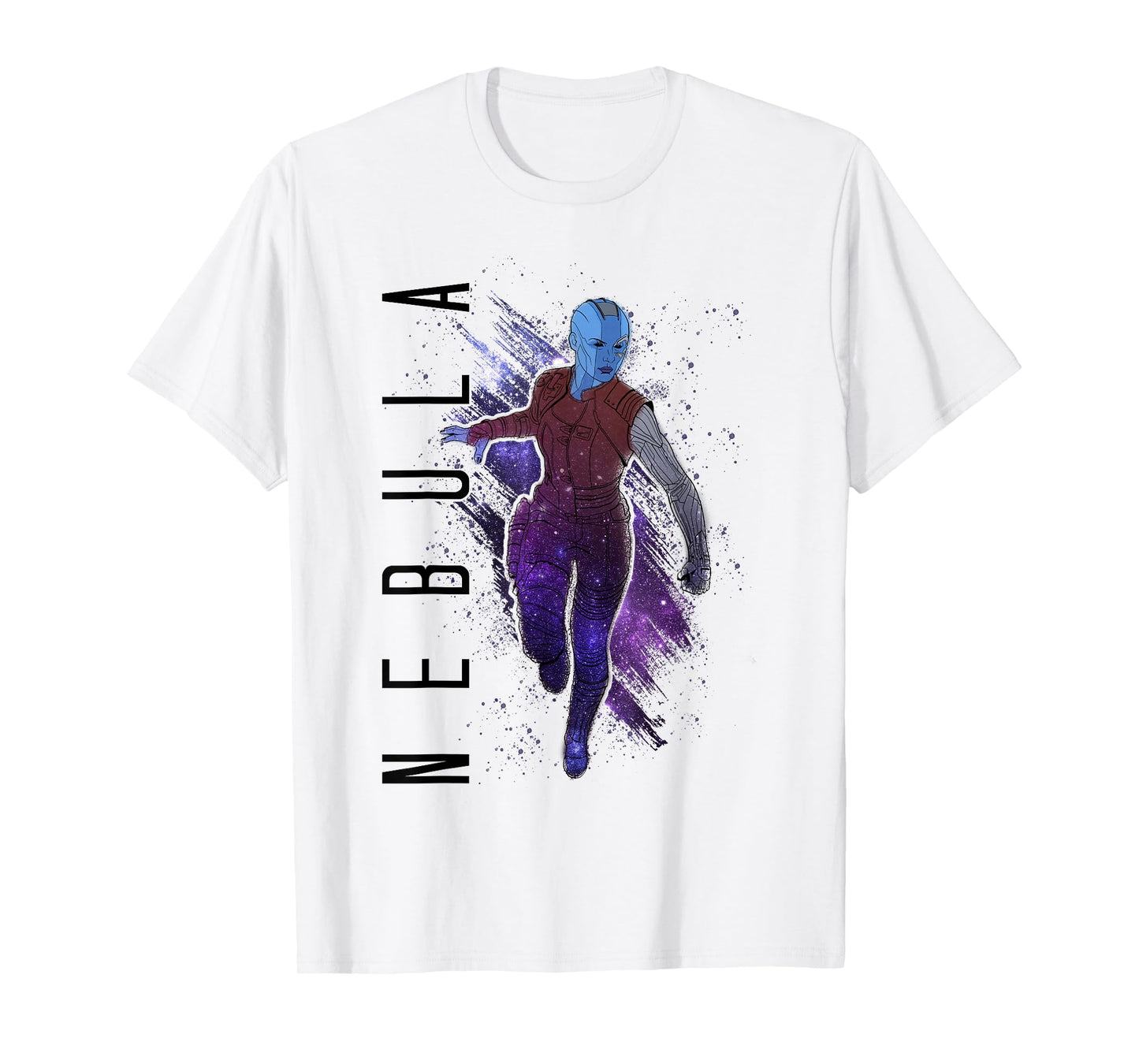 Marvel Avengers Endgame Nebula Galaxy Painted Graphic Tee T-Shirt