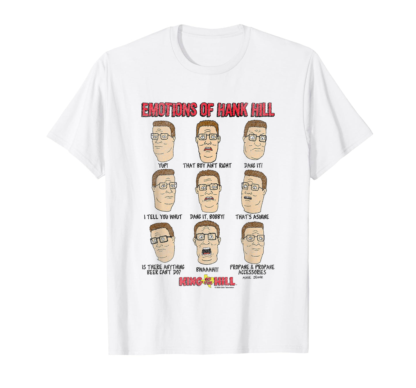 King of The Hill All Emotions of Hank Hill Big Chest Poster T-Shirt