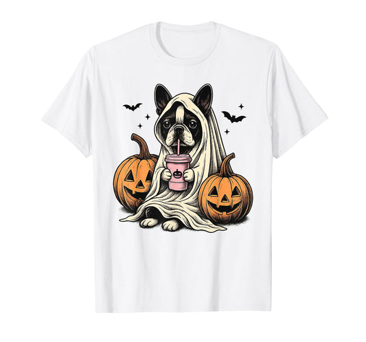 Halloween Boston Terrier Ghost T-Shirt