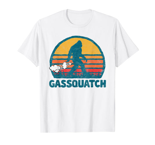 Gas squatch! Funny Farting Bigfoot Retro Fart T-Shirt