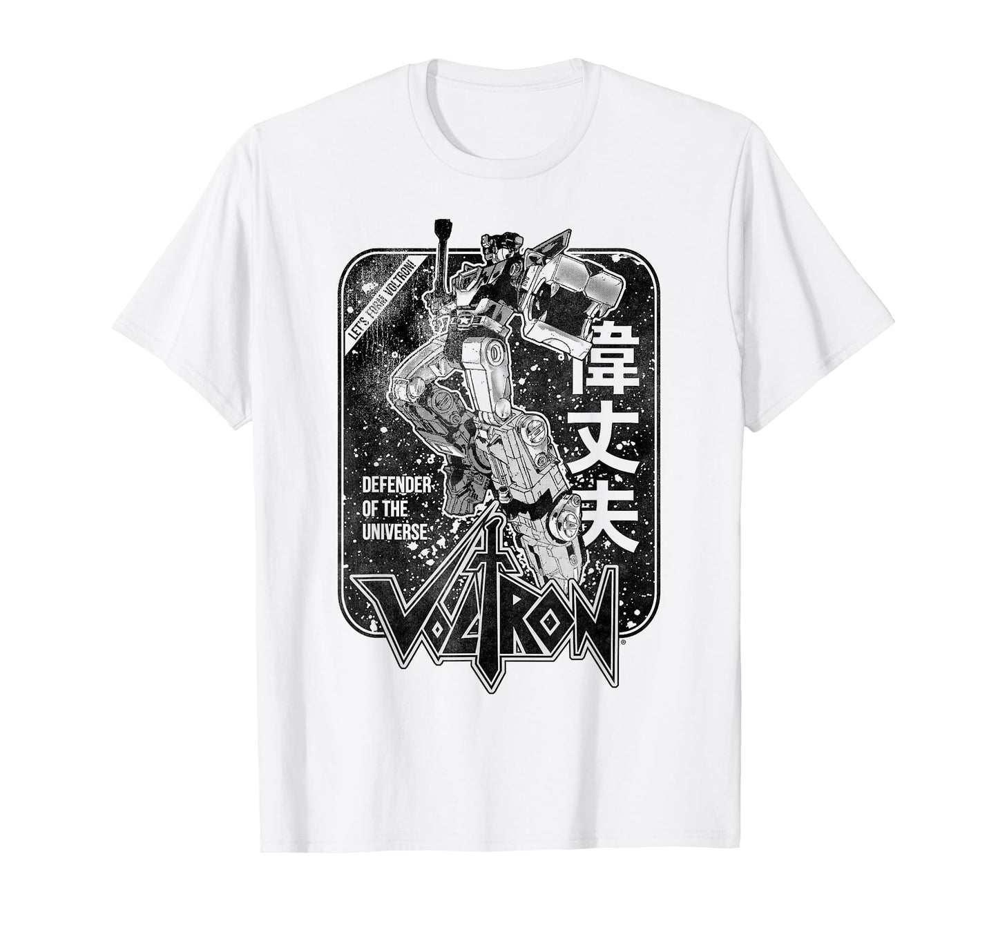 Voltron Retro Defender Black and White Fight Sword T-Shirt