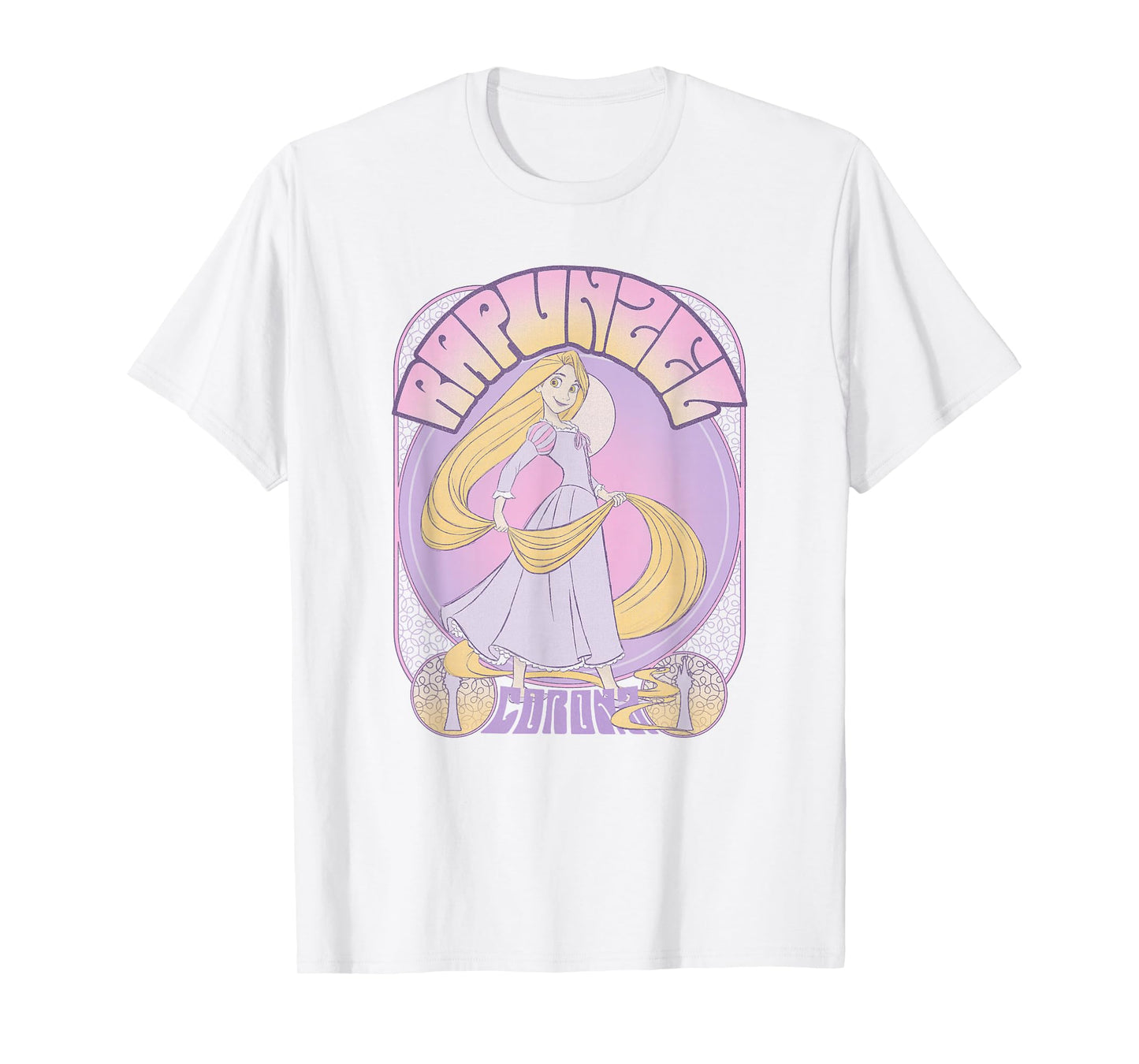 Disney Tangled Rapunzel Seventies Retro Poster T-Shirt Small