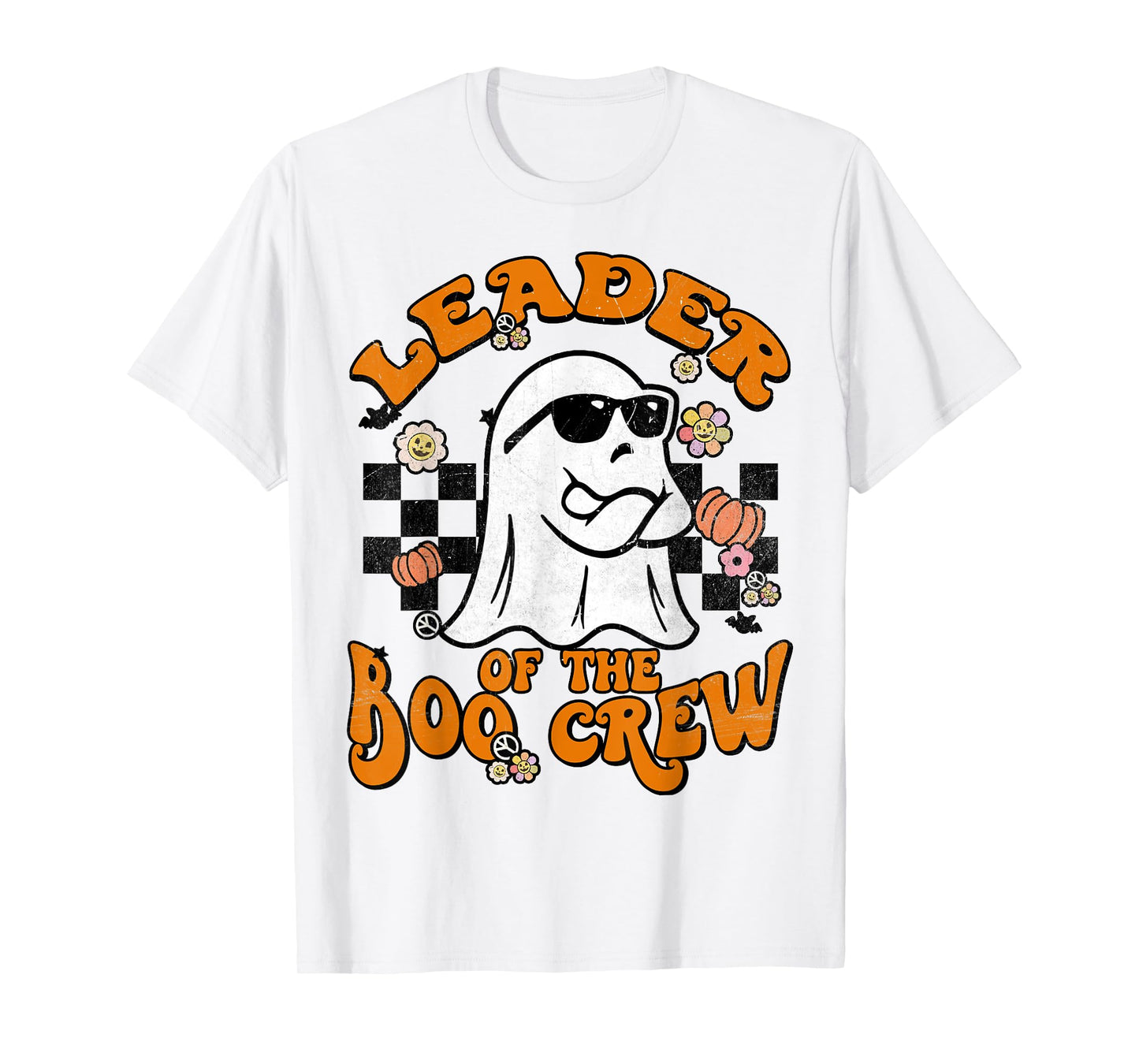 Leader Boo Crew Groovy Matching Family Halloween Men Women T-Shirt