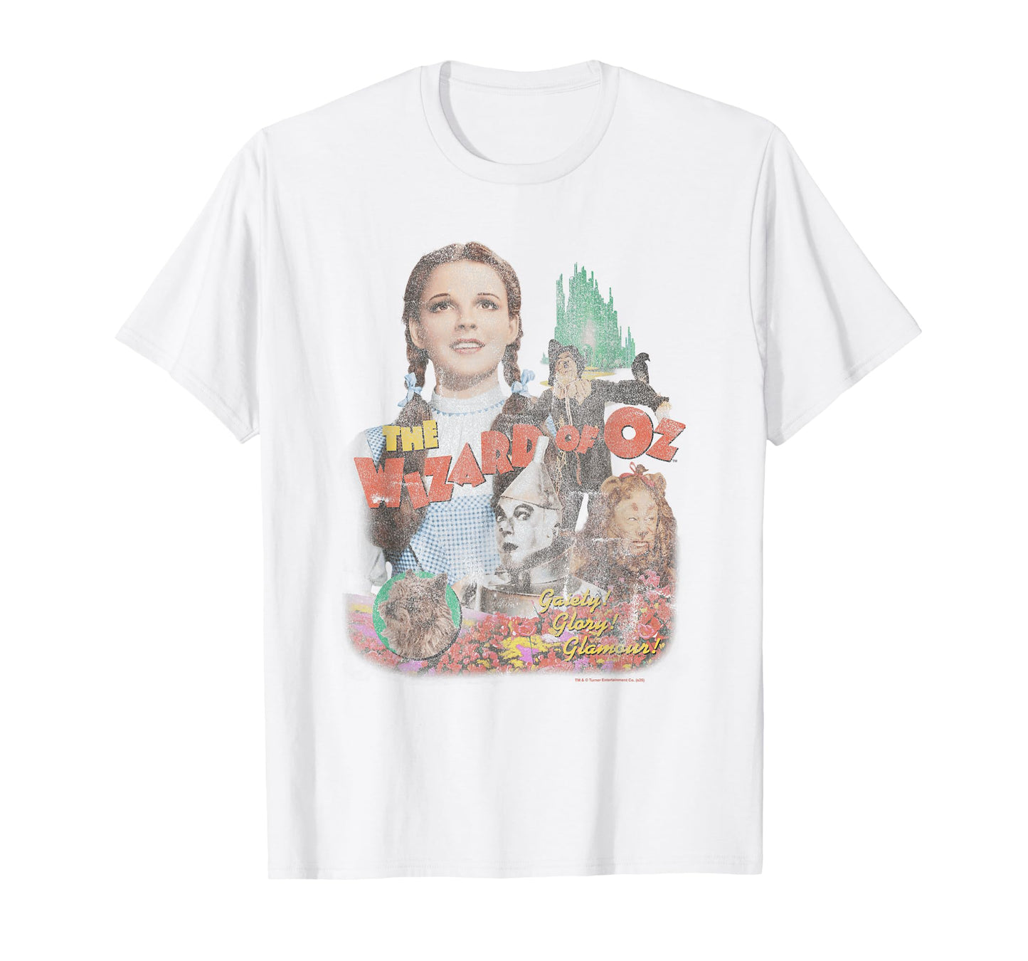 Wizard of Oz Vintage Distressed Film Poster with Cast Movie T-Shirt