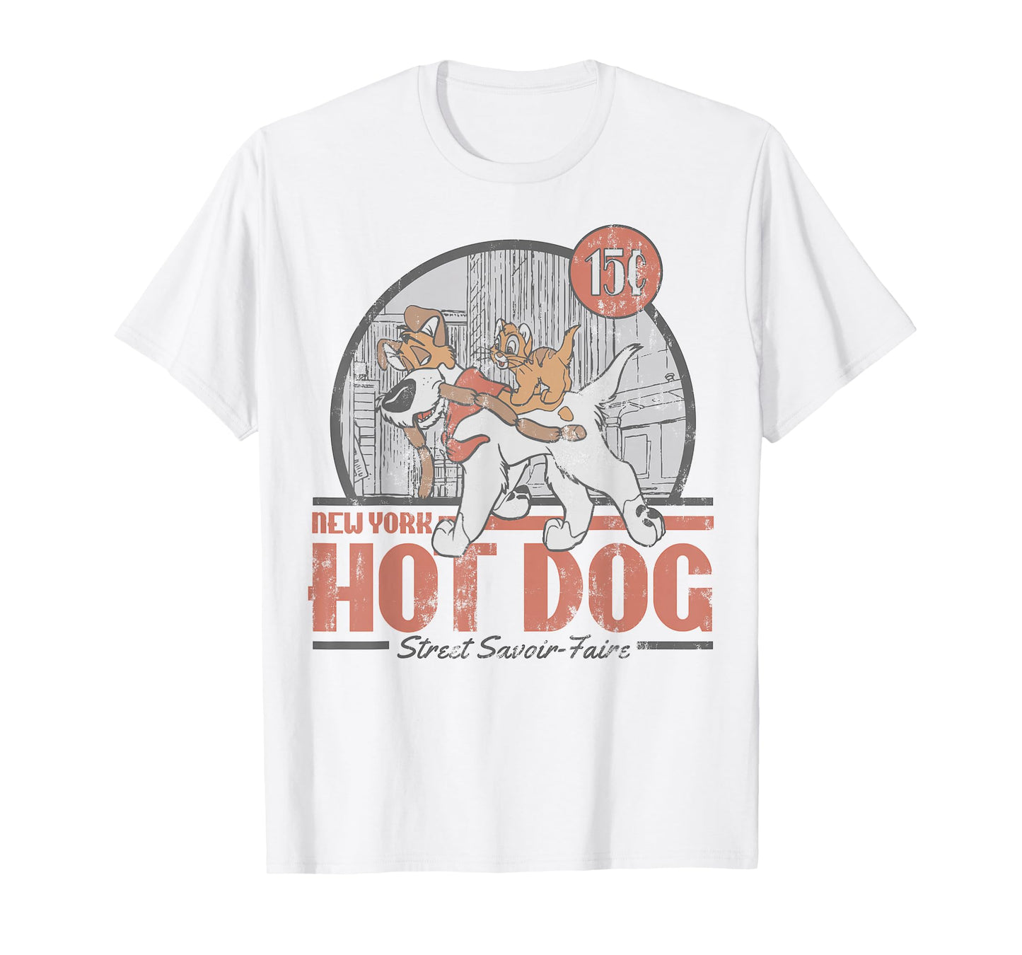 Disney Oliver & Company New York Hot Dog Poster T-Shirt Small
