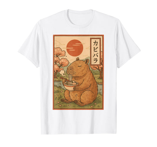 Cute Capybara Ramen japanesse Anime Kawaii Kids Men Women T-Shirt