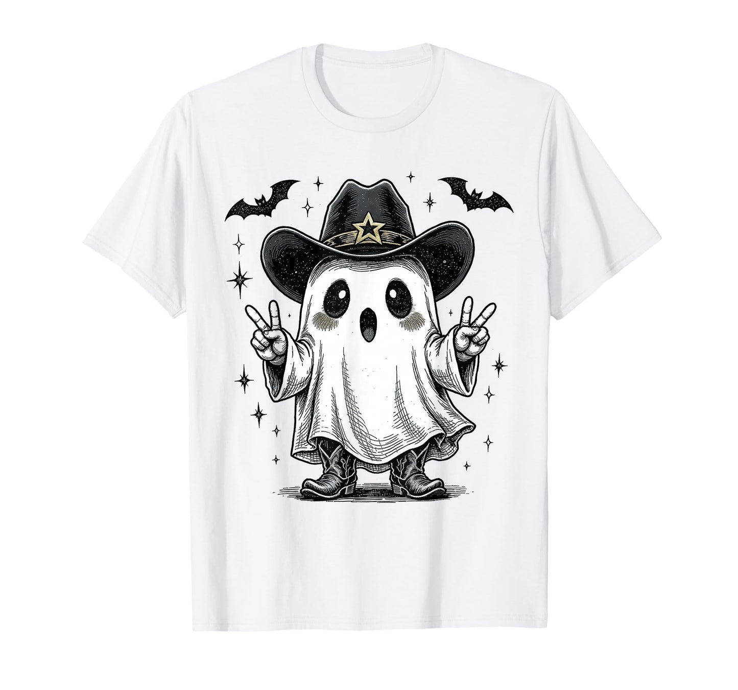 Howdy Boo Ghost Halloween Country Western Cowboy Cowgirl T-Shirt