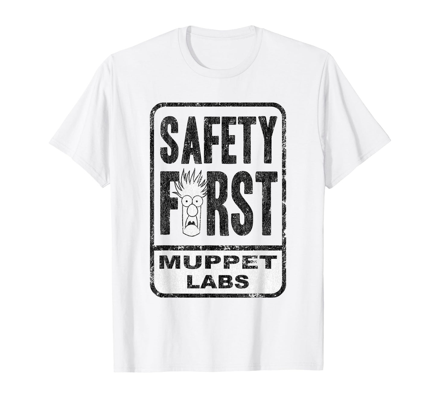 Disney The Muppets Safety First Sign Beaker Distressed T-Shirt