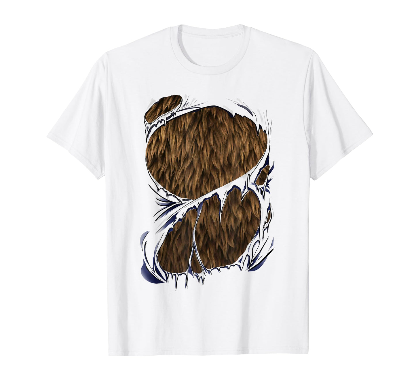 Werewolf Halloween Costume - Furry Bear or Beast Torn Ripped T-Shirt