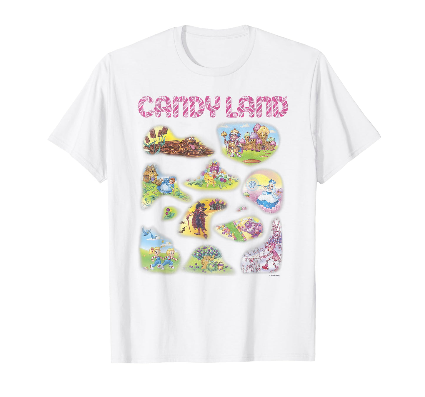 Candy Land Vintage Game Board Locations Textbook T-Shirt