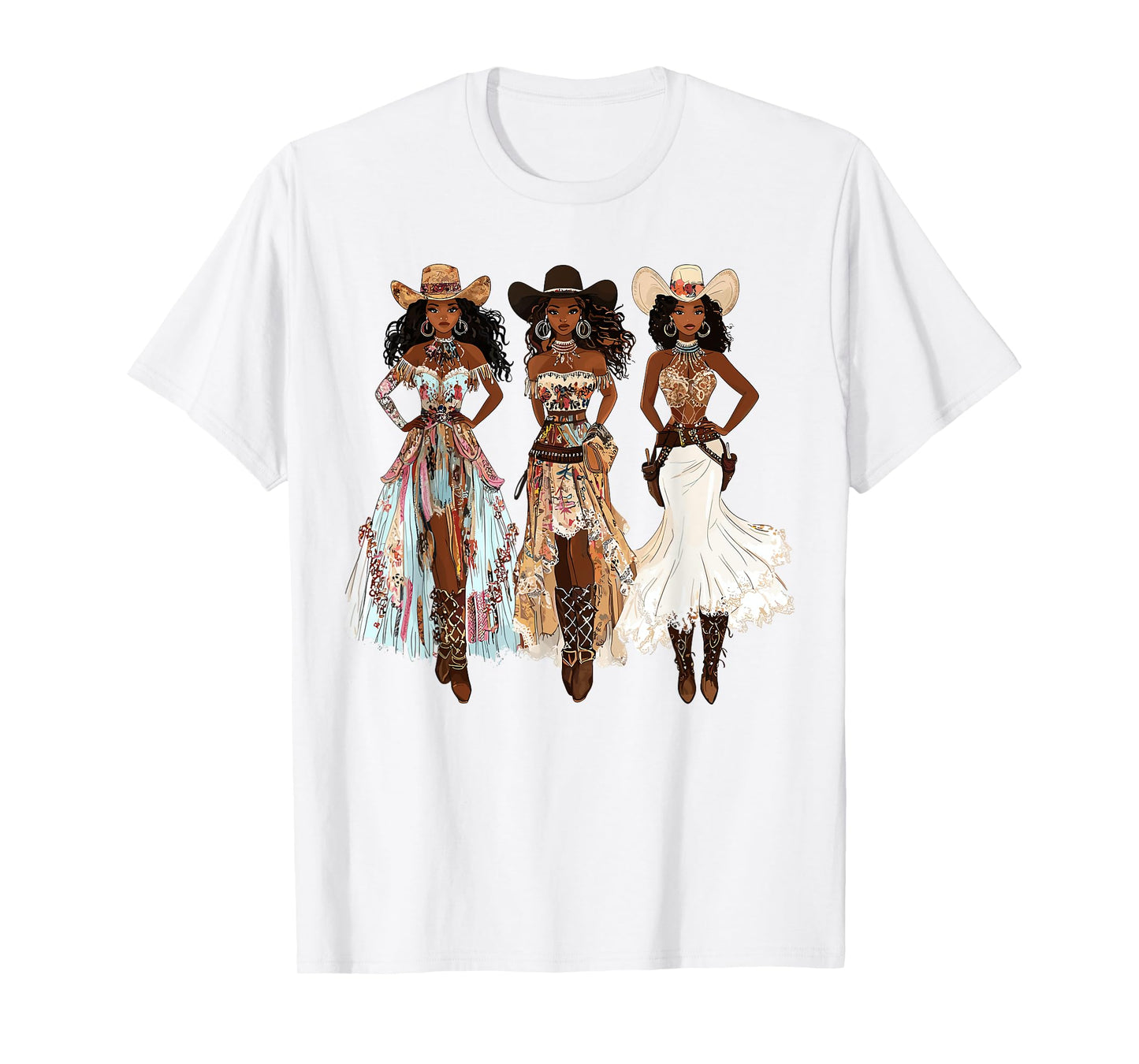 Black African American Cowgirl Western Country Texas Rodeo T-Shirt