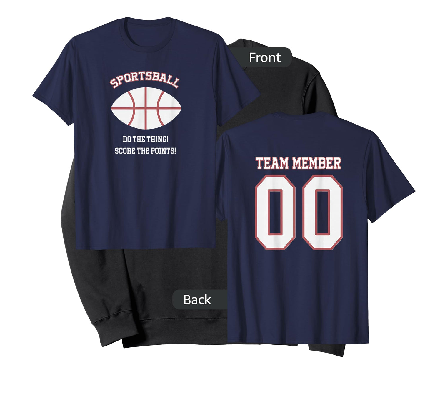 SPORTSBALL 2 Sided Jersey Style Baseball Football Basketball T-Shirt