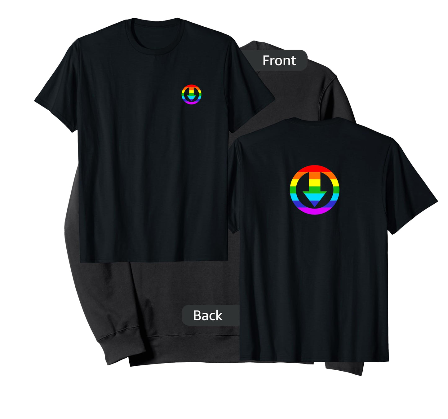 Men's Subtle Chastity Cage Logo with rainbow design T-Shirt