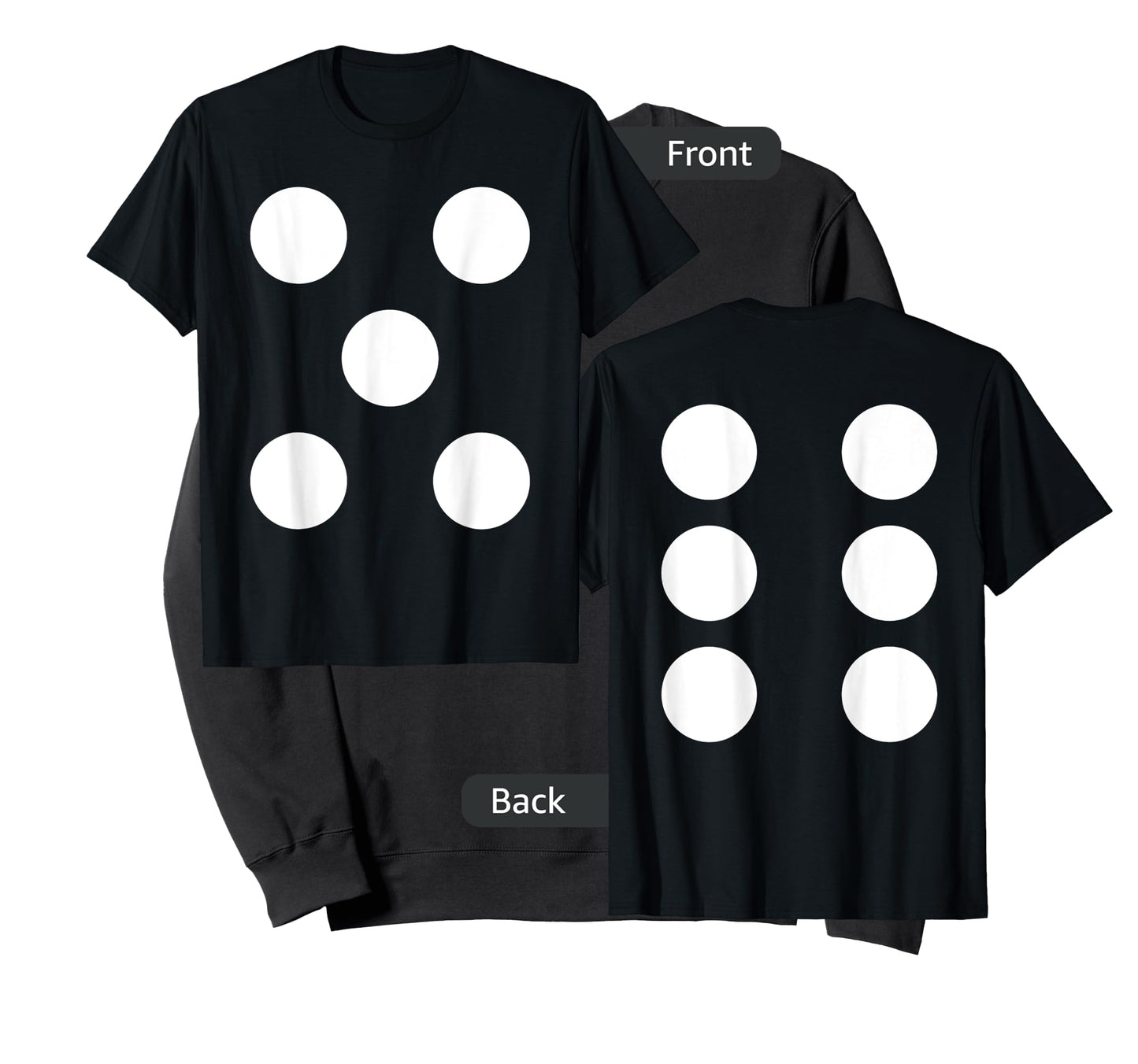 Dice Front 5 Back 6 Yo 11 2-Sided Halloween Costume Shirt