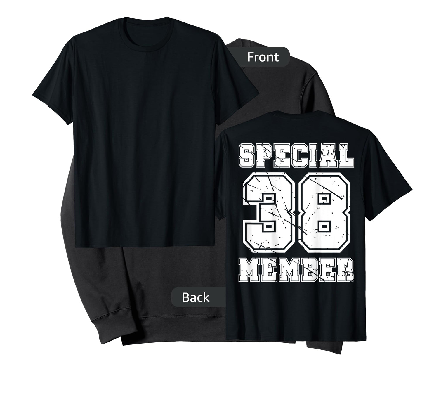 #38 Number 38 Birthday Varsity Sports Numbered backprint T-Shirt