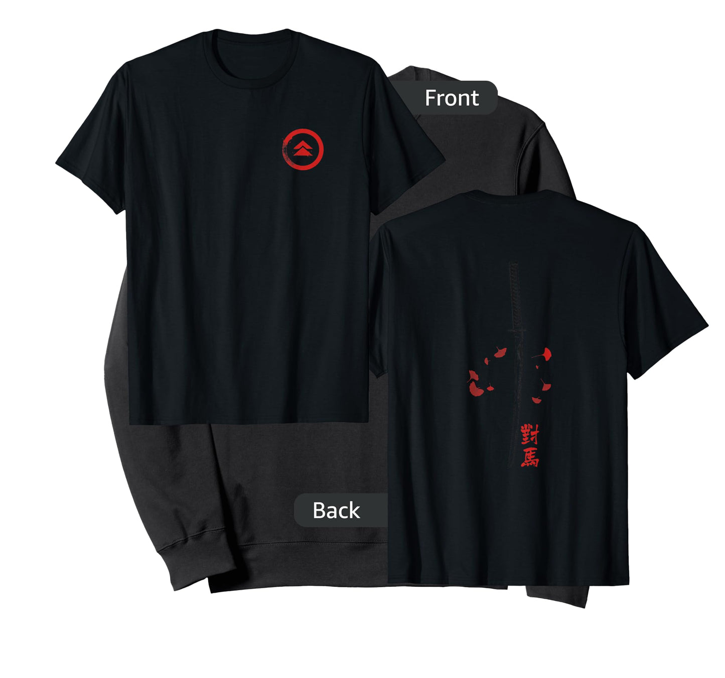 Ghost of Tsushima Front and Back Katana Leaves Video Game T-Shirt