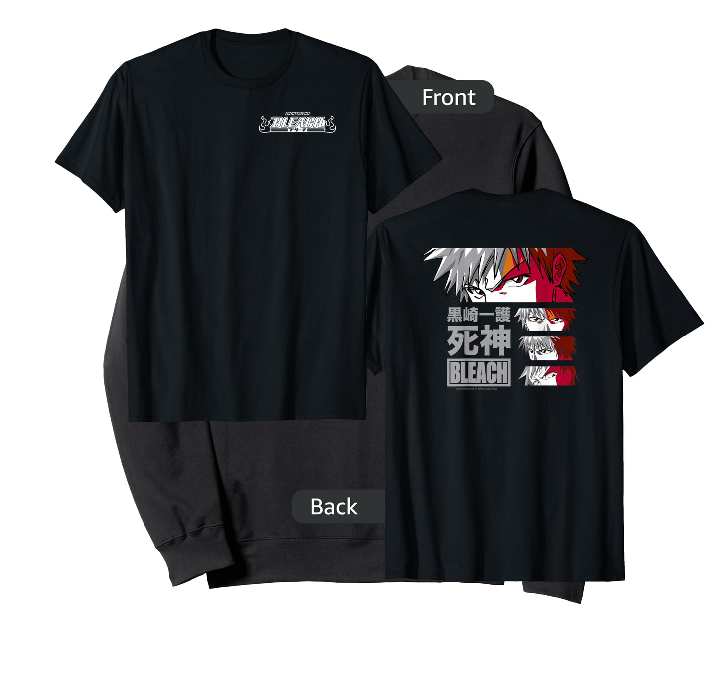 Bleach Ichigo Eyes with Kanji Front and Back Anime T-Shirt