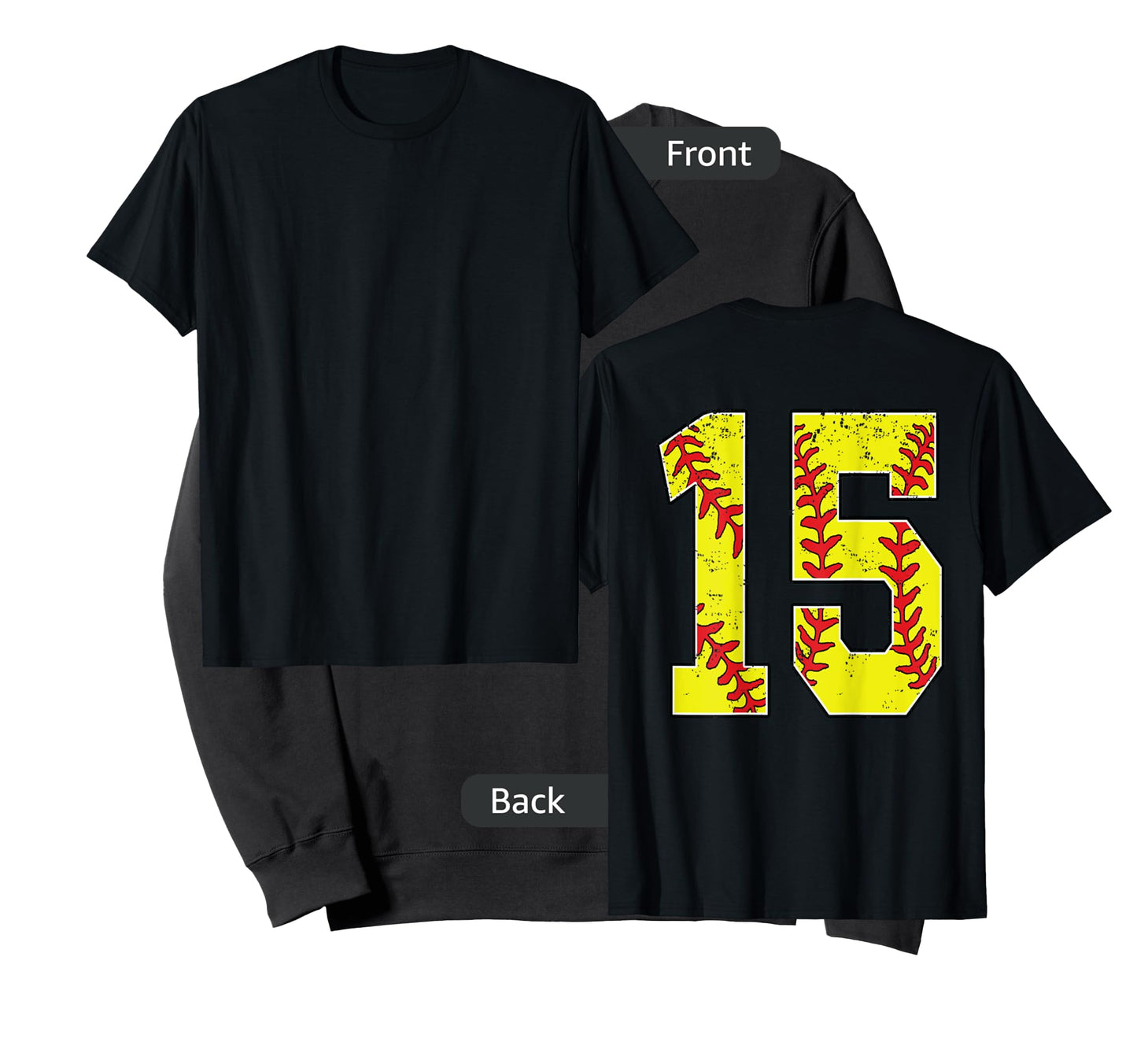 Number #15 Softball Jersey Number 15 Print On Back T-Shirt