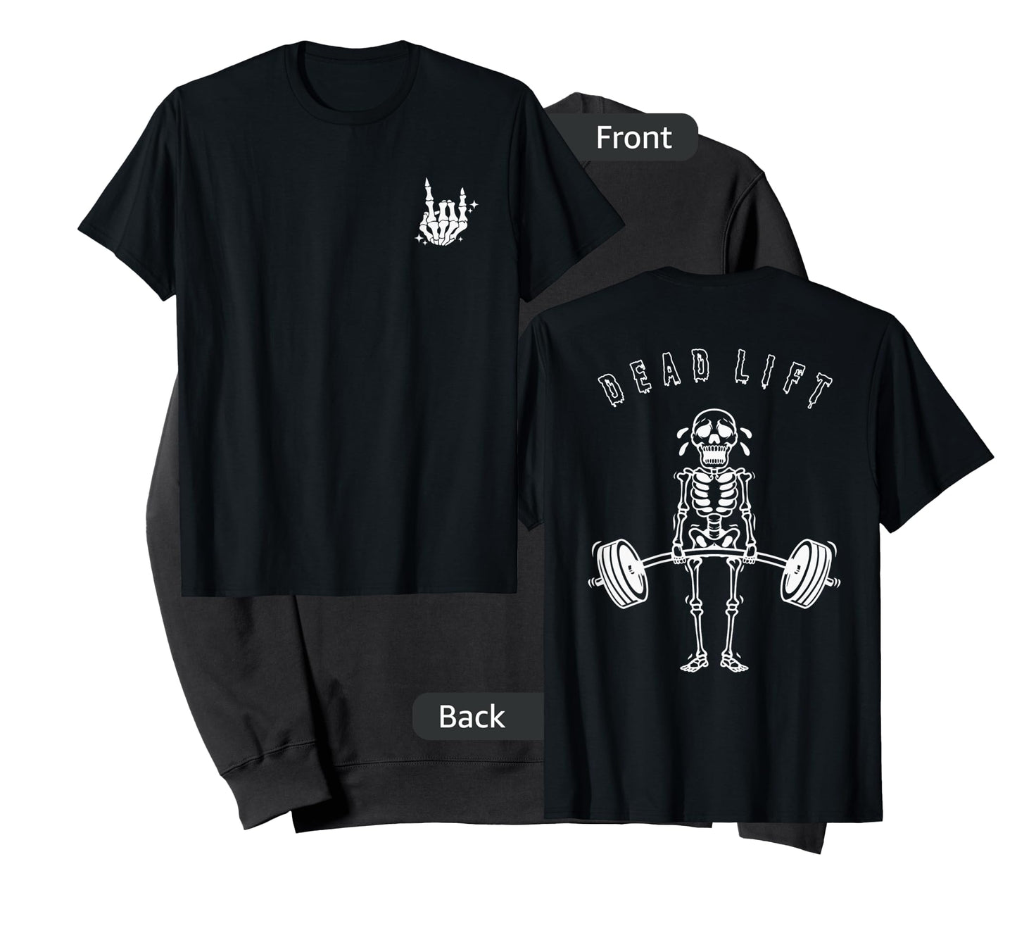 TheGodsEnvyUs Men's Halloween Skeleton Graphic Gym T-Shirt, Black, Small