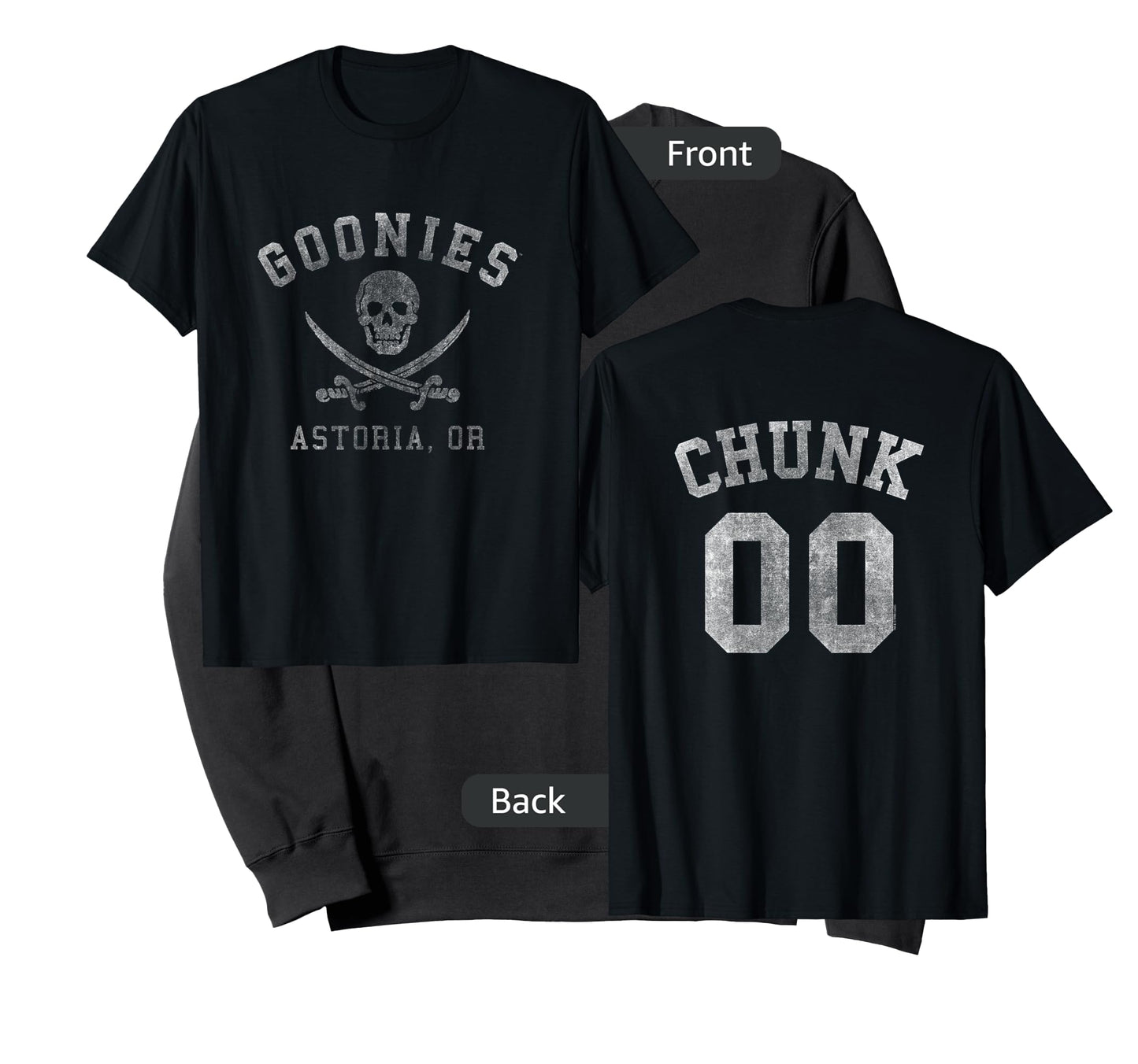 The Goonies Logo and Chunk Jersey Front and Back Movie T-Shirt