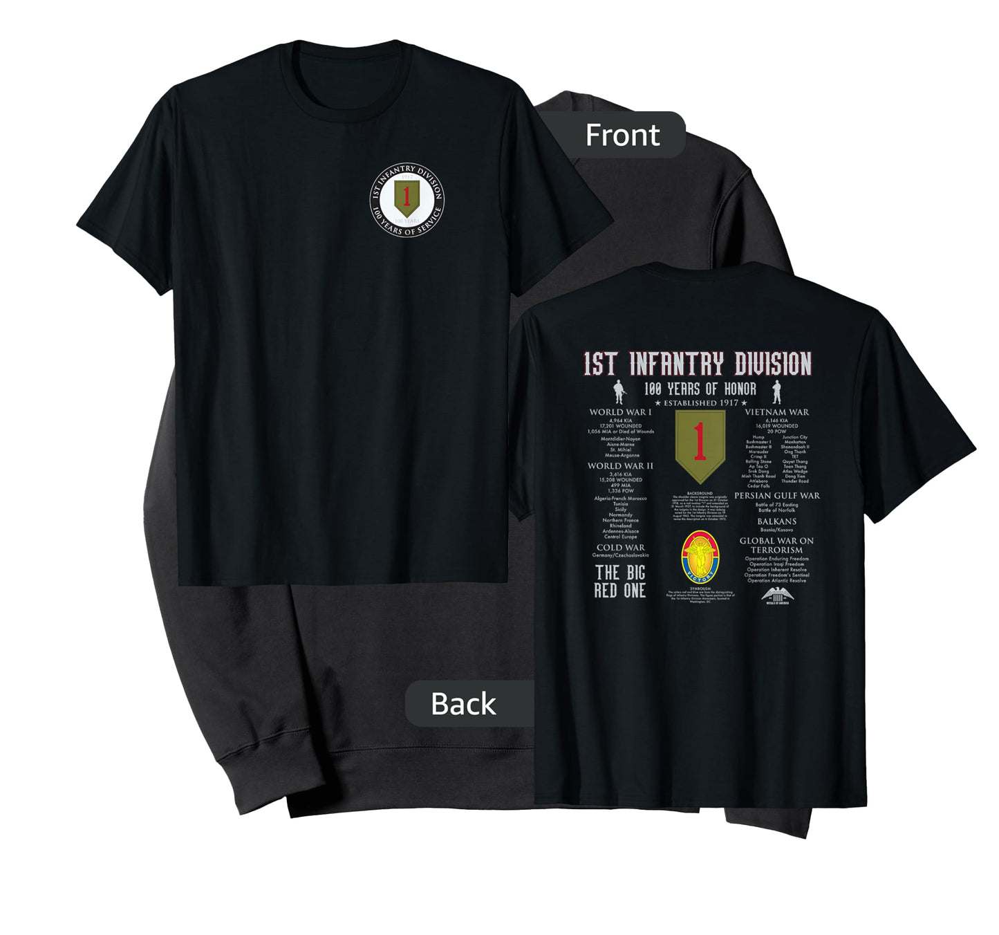 1st Infantry Division 100 Years of Honor T-Shirt