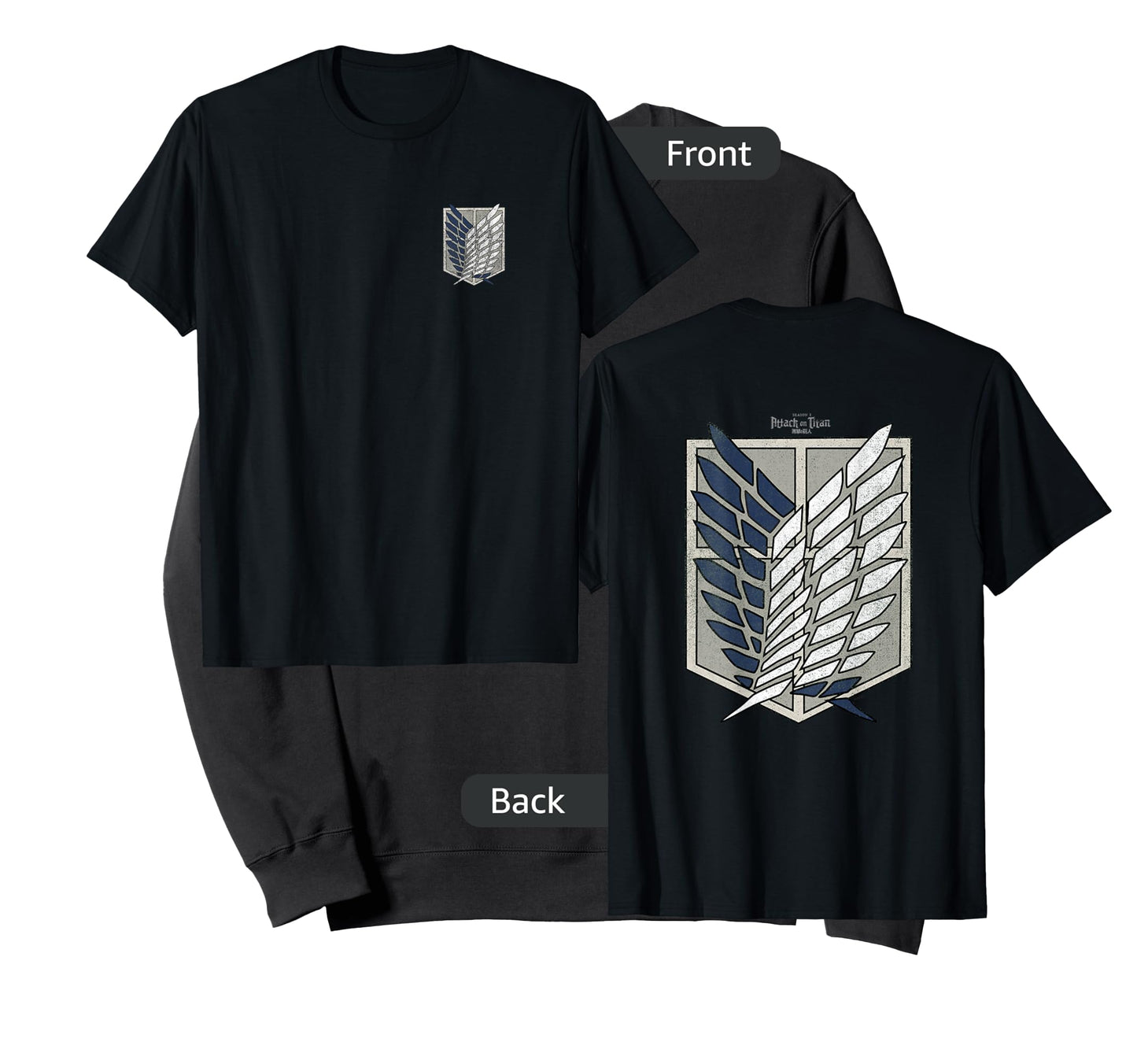 Attack on Titan Season 3 Scout Regiment Emblem Front Back T-Shirt