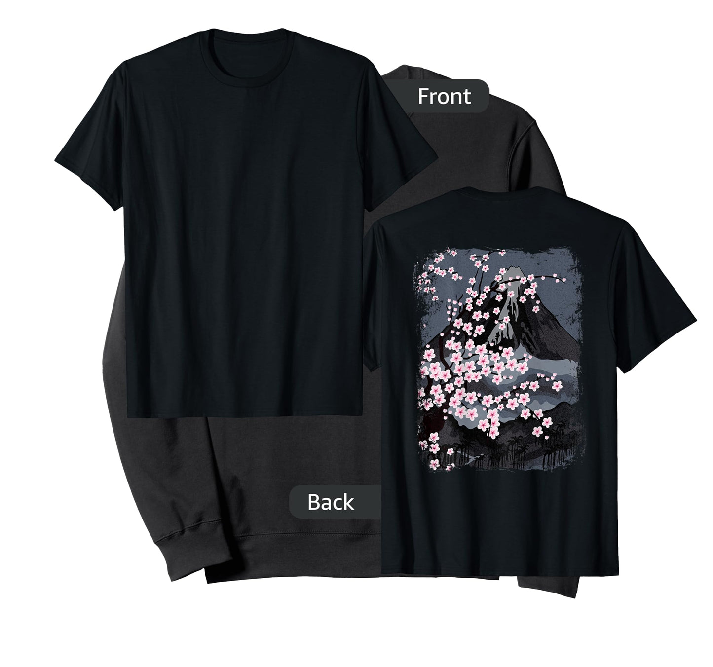 Japanese Beautiful Cherry Blossom with Mount Fuji (on back) T-Shirt