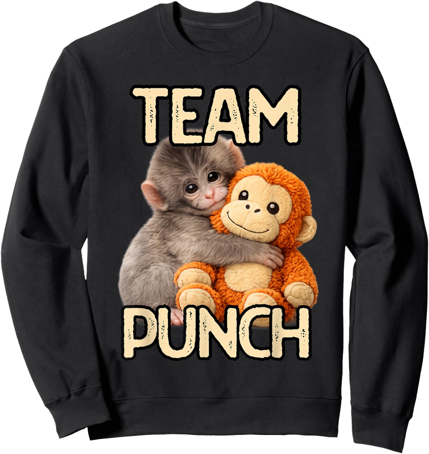 Vintage Retro Team Punch Monkey T-Shirt - Sweatshirt | Black